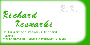 richard kesmarki business card