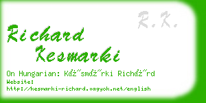 richard kesmarki business card